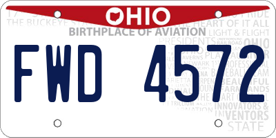 OH license plate FWD4572