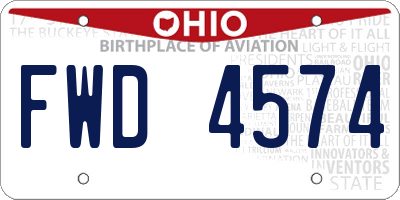 OH license plate FWD4574