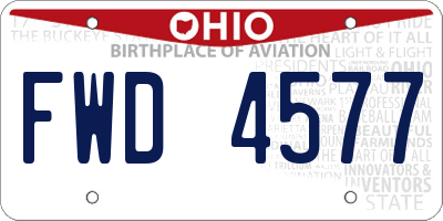 OH license plate FWD4577