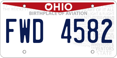 OH license plate FWD4582