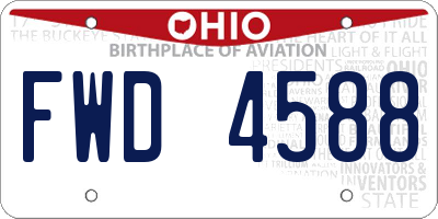 OH license plate FWD4588