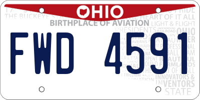 OH license plate FWD4591