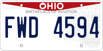 OH license plate FWD4594