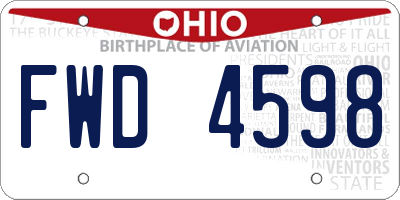 OH license plate FWD4598