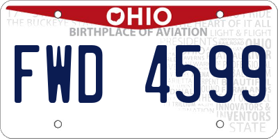 OH license plate FWD4599