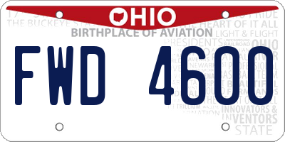 OH license plate FWD4600