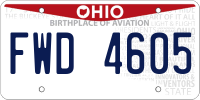 OH license plate FWD4605