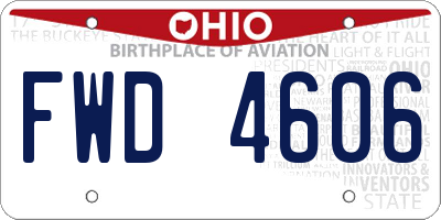OH license plate FWD4606