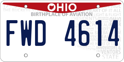 OH license plate FWD4614