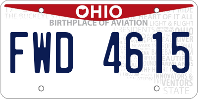 OH license plate FWD4615