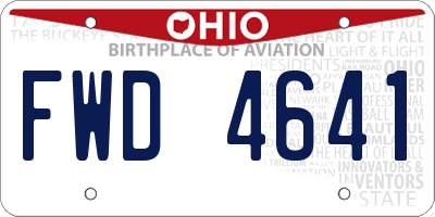 OH license plate FWD4641