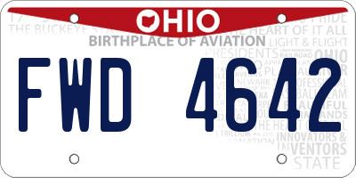 OH license plate FWD4642