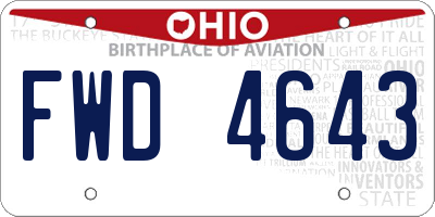 OH license plate FWD4643