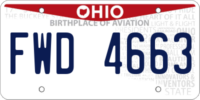 OH license plate FWD4663