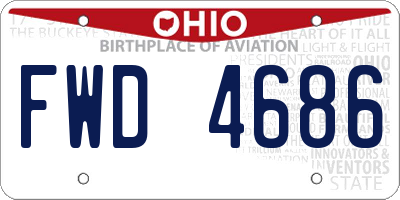 OH license plate FWD4686