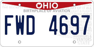 OH license plate FWD4697