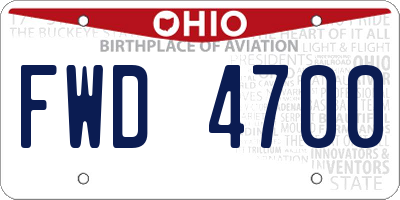 OH license plate FWD4700