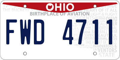 OH license plate FWD4711