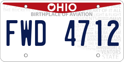OH license plate FWD4712