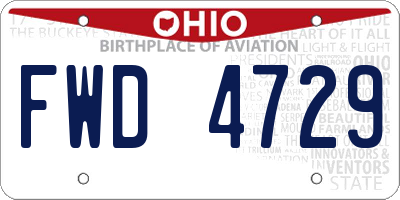 OH license plate FWD4729