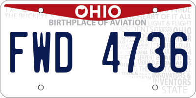 OH license plate FWD4736