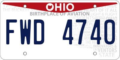 OH license plate FWD4740