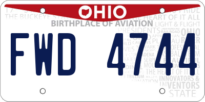 OH license plate FWD4744