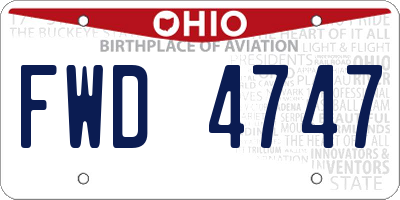 OH license plate FWD4747