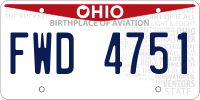 OH license plate FWD4751