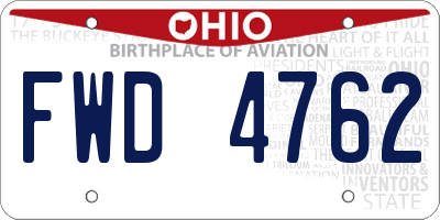 OH license plate FWD4762