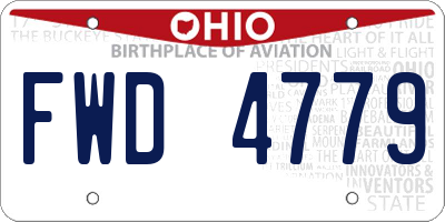 OH license plate FWD4779