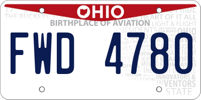 OH license plate FWD4780