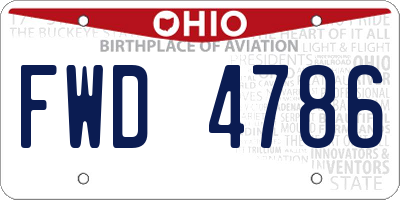 OH license plate FWD4786