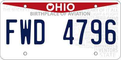 OH license plate FWD4796
