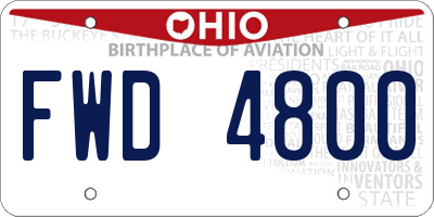 OH license plate FWD4800