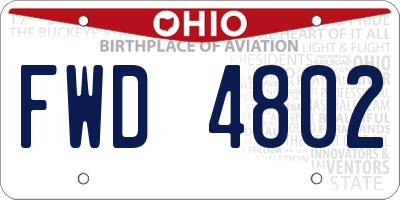 OH license plate FWD4802