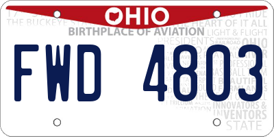 OH license plate FWD4803