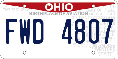 OH license plate FWD4807