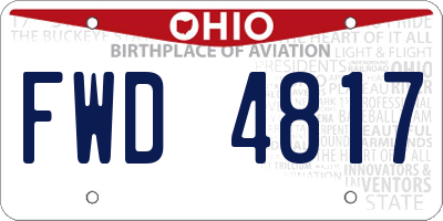 OH license plate FWD4817