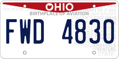 OH license plate FWD4830