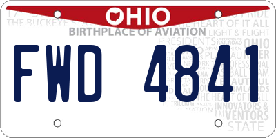 OH license plate FWD4841