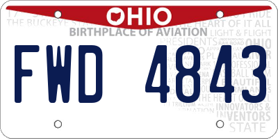 OH license plate FWD4843