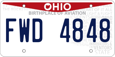 OH license plate FWD4848