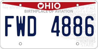 OH license plate FWD4886