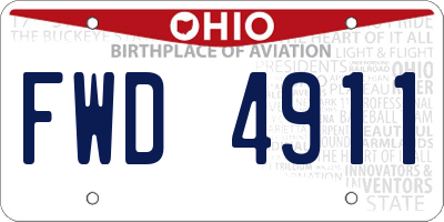 OH license plate FWD4911