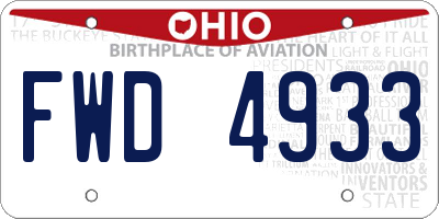 OH license plate FWD4933