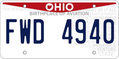 OH license plate FWD4940