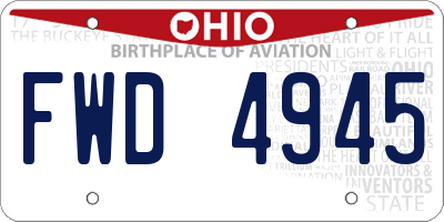 OH license plate FWD4945