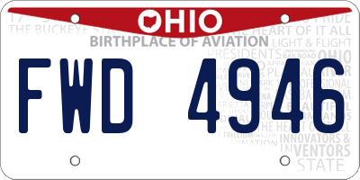 OH license plate FWD4946