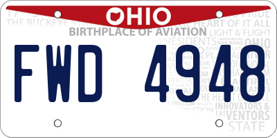 OH license plate FWD4948